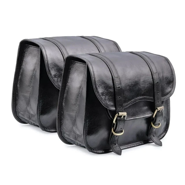 SACOCHES DE SELLE vintage en cuir noir, sacoche lat?�rale pour v?�lo - sac EUR 57,20 - PicClick FR