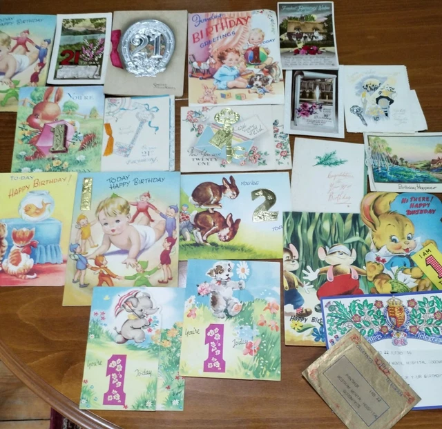 JOB LOT OF OLD VINTAGE  BIRTHDAY CARDS x 20.
