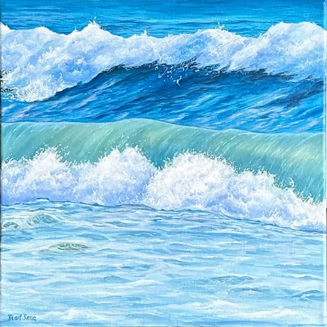 Wave Original Painting Seascape Wall art Ocean Painting Storm Painting Canvas