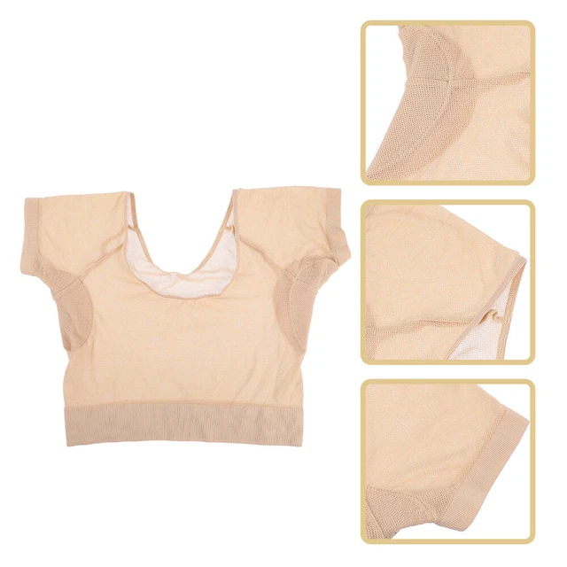 Práctico Chaleco Protector del Sudor para Mujer Cómodo Delgado Axilas Chaleco para Sudar Beige