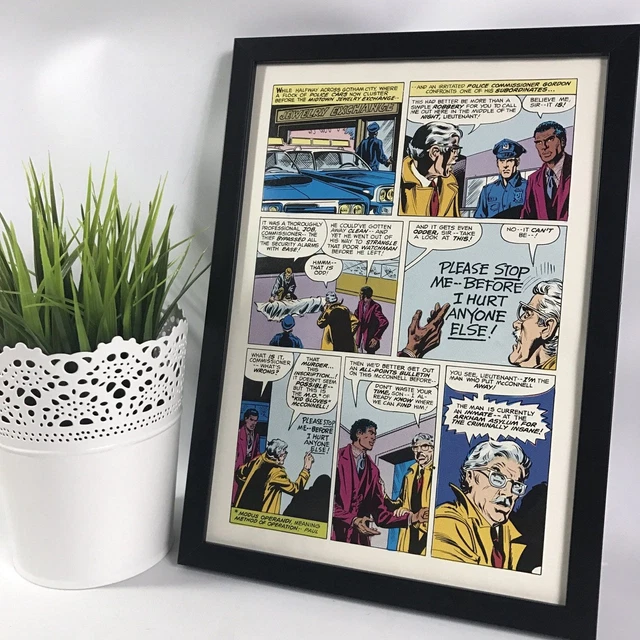 VINTAGE BATMAN COMIC Frame Retro Magazine Art Wall Decor Man Cave Game ...
