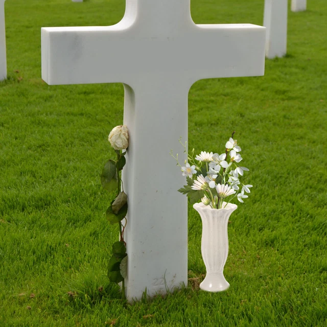 Ceramics Grave Flower Holder with Spike Garden Standing Planter 3