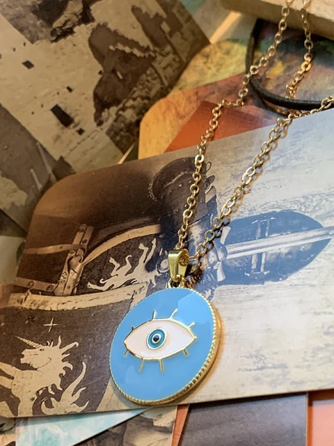 New Blue Eye Protection Evil Nazar Jewelry Necklace Enamel al’ayn Protect from E