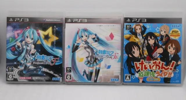 PS3 K-ON! HD ver Hatsune Miku Project DIVA F & F 2nd 3Games Set Japan Music Game