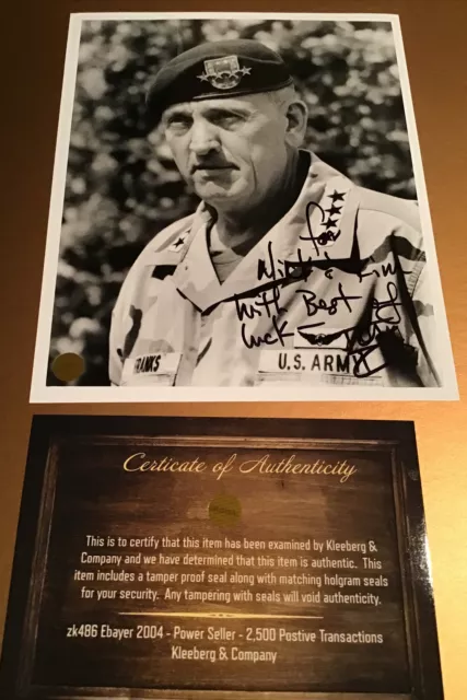 Autograph General Tommy Franks SIGNED 8X10 PHOTO United States Army COA 2