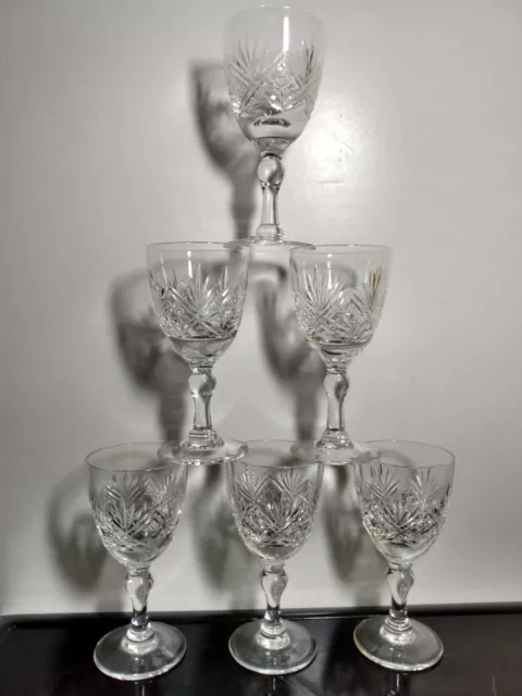 Thomas Webb Vintage Crystal St. Andrews Pattern Glasses x6, 13.3cm Tall, Quality