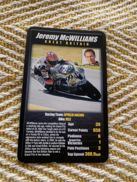 Top Trumps Classics Rare Moto GP The Riders Jeremy McWilliams Card