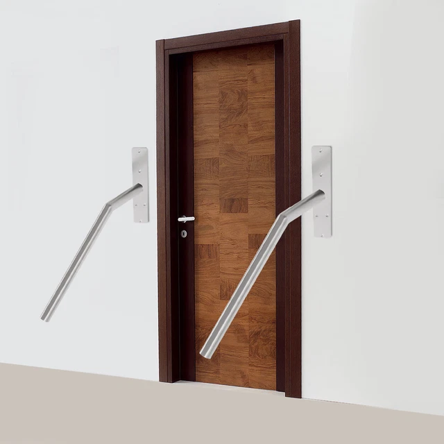 2Pcs Handrail Stainless Steel Wall Mount Hand Railing For Walkway Hall Bathroom