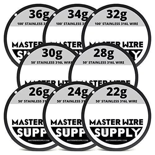Mixed 550 Feet of Stainless Steel 316L Wire 2224262830323436 Gauge Pack