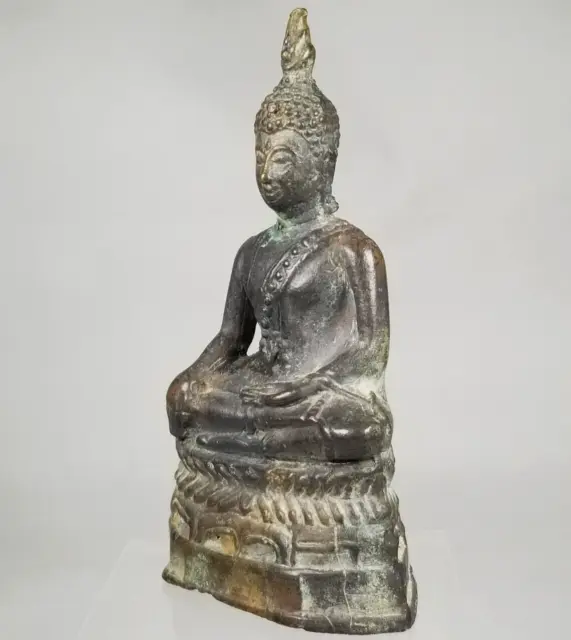 Fine Rare Laos Laotian  Bronze  seated Figure of the  Buddha  ca. 19-20th c.