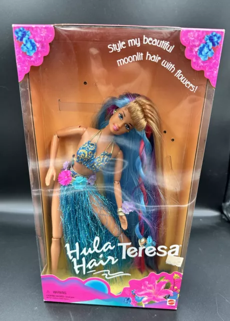 1996 Hula Hair Teresa Doll Barbie Mattel Blonde N Blue Hair #17049