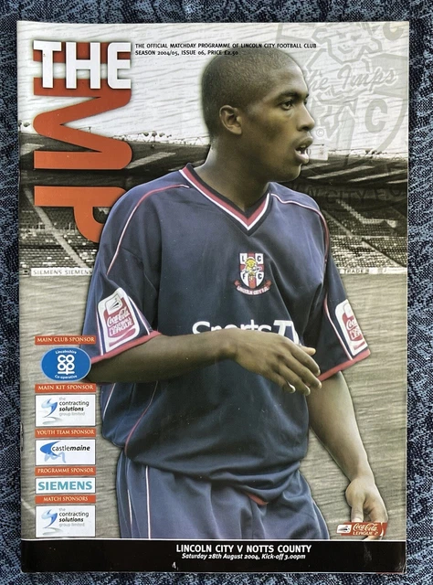 Football Programme - Lincoln City v Notts County - Division 2 - 28 August 2004