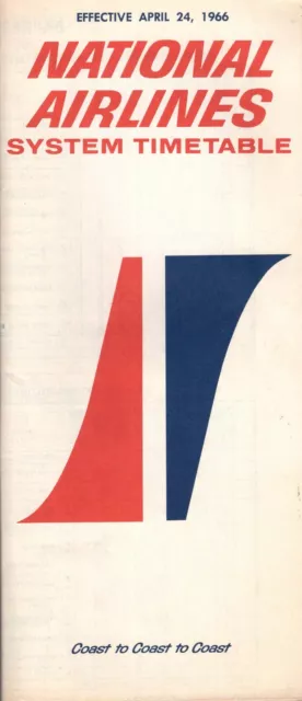 National Airlines System Timetable Effective April 24, 1966