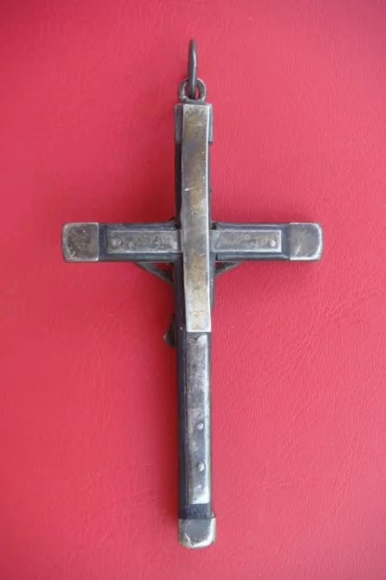 18th CENTURY OLD ANTIQUE ITALY VATICAN RARE HOLY STERLING SILVER CROSS CRUCIFIX 2