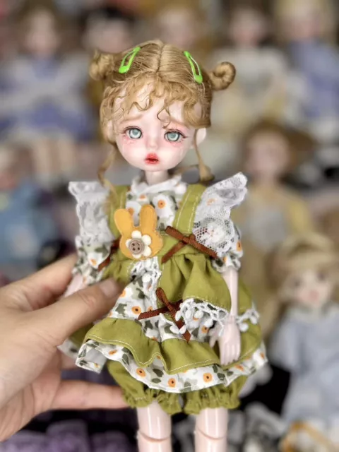 Full Set 1/6  BJD Doll Resin Ball Jointed Kids Gift Eyes Dress Makeup Girls Toys