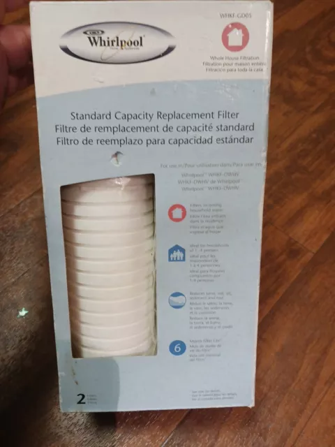 2 Pack Whirlpool WHKF-GD05 Standard Capacity Whole House Filtration Filter