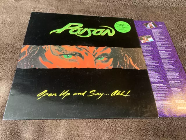 Poison [EX] ORIGINAL VINYL LP w/ INNER Open Up And Say...Ahh!