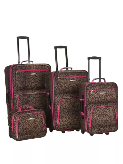 Rockland Luggage Jungle 4 Piece Softside Expandable Luggage Set F125