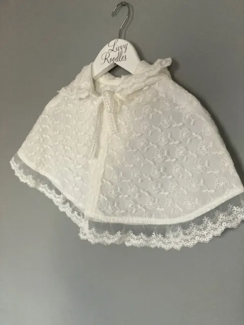 neonato e neonato fiore bianco pizzo cappuccio mantello battesimo