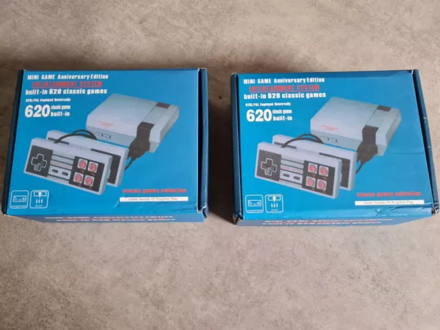 Lot De 2 Consoles Mini Game Classic Console Émulation 620 Jeux NES