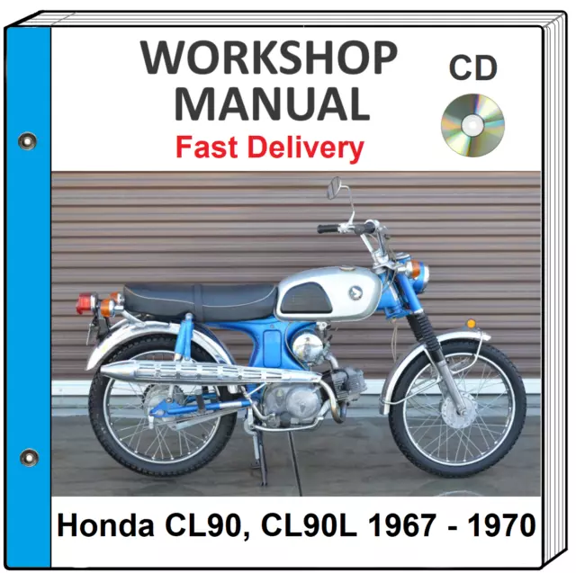 Honda Cl90 Cl90L 1967 1968 1969 1970 Service Repair Shop Manual On Cd