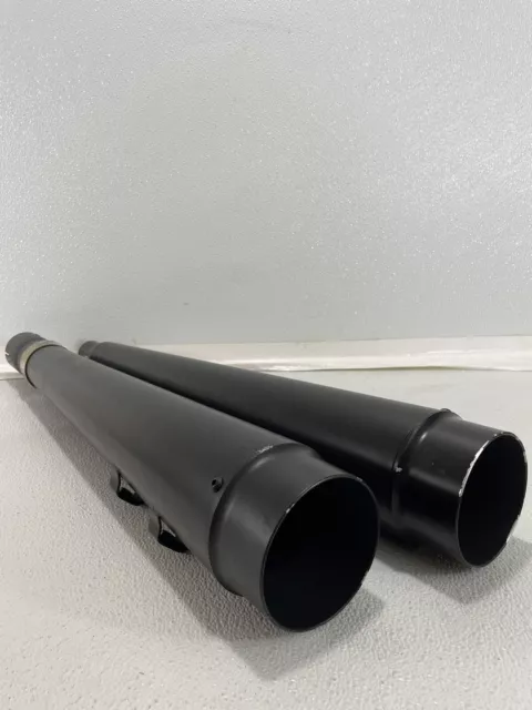 17-21 Black (CFR Knockoff) Megaphone Exhaust Mufflers 4"