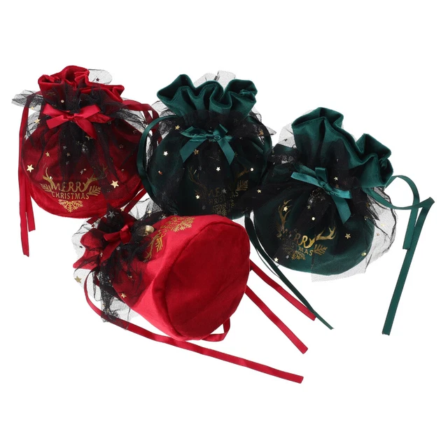 Navidad Terciopelo Bolsa Dulces Regalo Vacaciones Bolsa de Dulces Abs