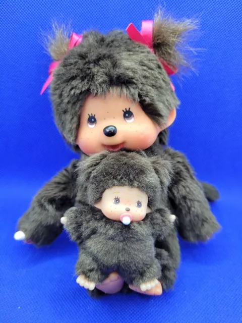 Sekiguchi Monchhichi Mama & Kind Plüsch Figur Stofftier Retro Sammler Puppe Kult