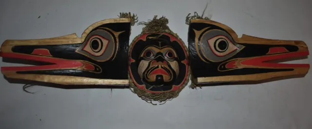 Orig $399 Wow!! Northwest Coast Transformation Man-Wolf Mask, 15"