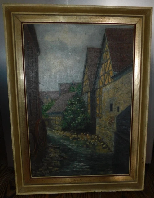 Huile Sur Toile Paysage Expressionniste – Ginette Rapp – Années 40-50 – Toile Restaurée