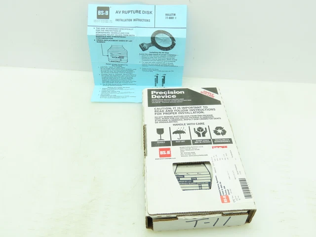 BS&B Safety Systems 1136412 VD-T-11 Rupture Disk 2" Type AV 9 PSID @ 72°F
