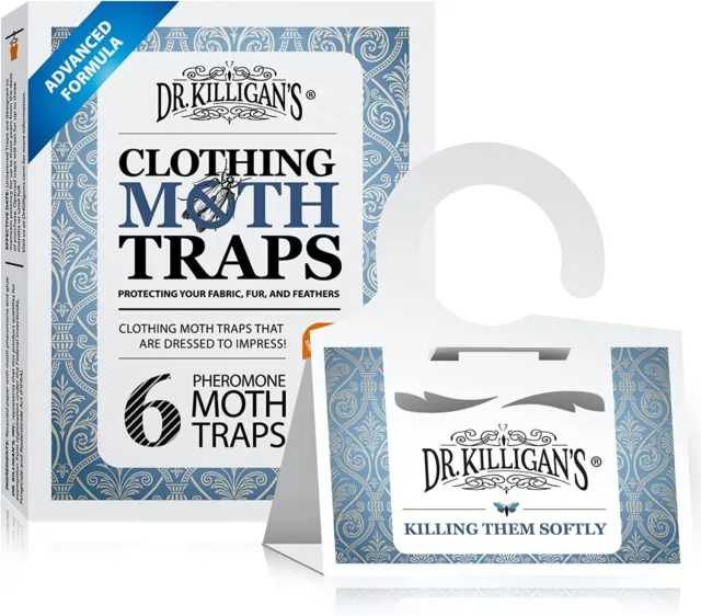 Premium Clothing Moth Traps with Pheromones Prime | 6-Pack Non-Toxic Clothes Mot