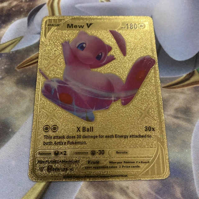 Rare Mew V 069 | Pokemon Gold Foil Fan Art Card