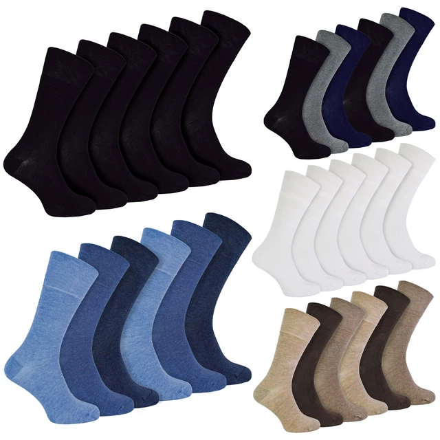 Chaussettes Hommes Non élastiques Diabétiques - 6 Ou 12 Paires, Neuves Avec étiquettes