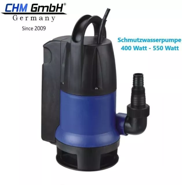 Chm Gmbh Bomba de Agua Sucia 400 -550 Vatios, Sumergible Con Autom. Flotador