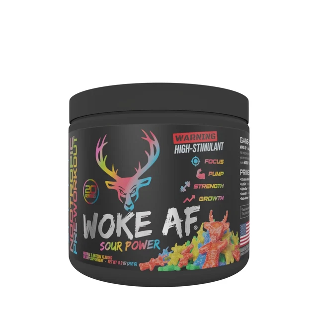 BUCKED UP WOKE AF PreWorkout Focus, Pump, Strength Sour Power 20