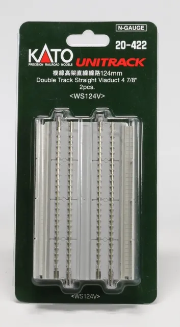 KATO N Scale 20-422 Double Track Elevated Railway Track 124mm 2 pcs