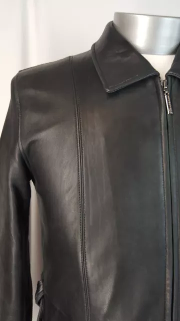 WOMENS SIZE M NZ Lambskin Leather Black Full Zip Mid Length Car Coat ...