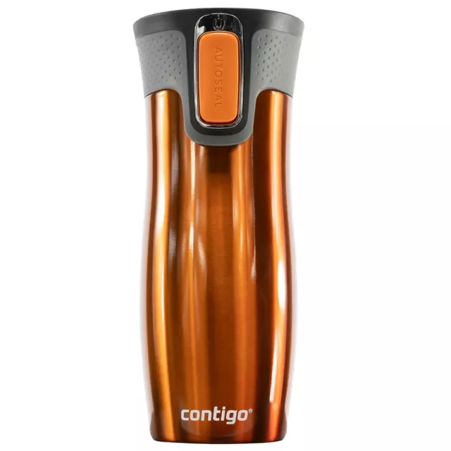 Contigo - West Loop Autoseal Travel Mug, Steel Vacuum Flask, Tangerine, 470ml