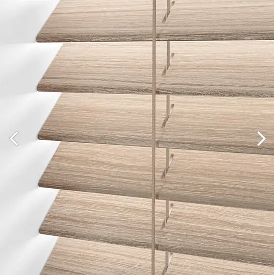 Store vénitien en bois effet chêne brun clair 50 mm - 96 cm de largeur x 105 cm chute 3