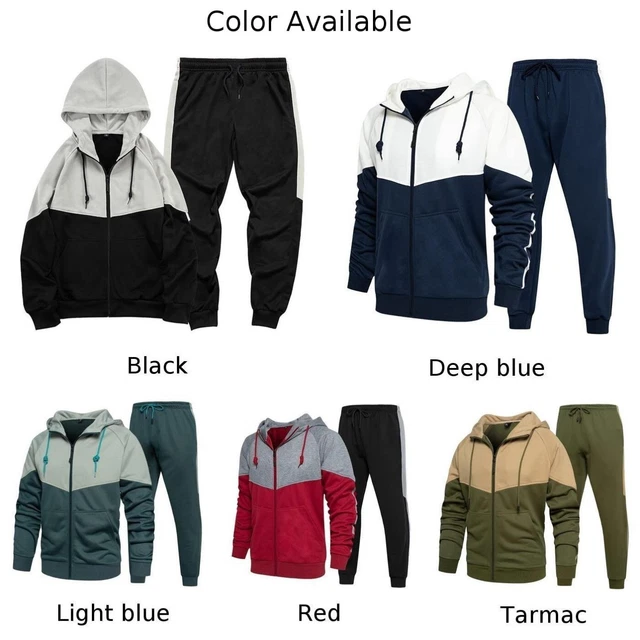 Tuta da Ginnastica Set Jogger M-2XL M-XXL con Cappuccio Tasche Parte Superiore