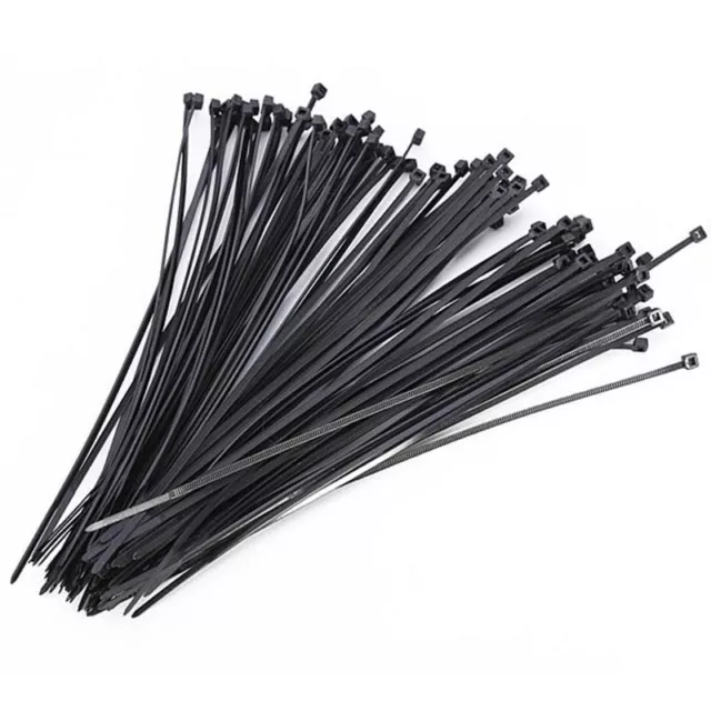 100 x Nylon Cable Tie Self-Locking Strap 2.5 x 200 mm black E231