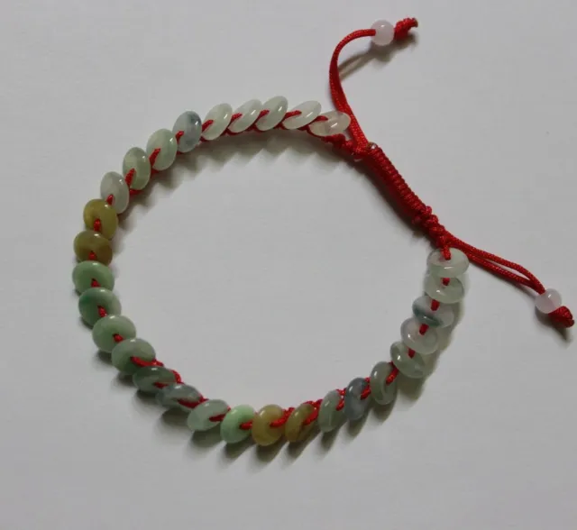 100% Natural Jade Grade A Untreated Multi-Color Jadeite Circle Donuts Bracelet