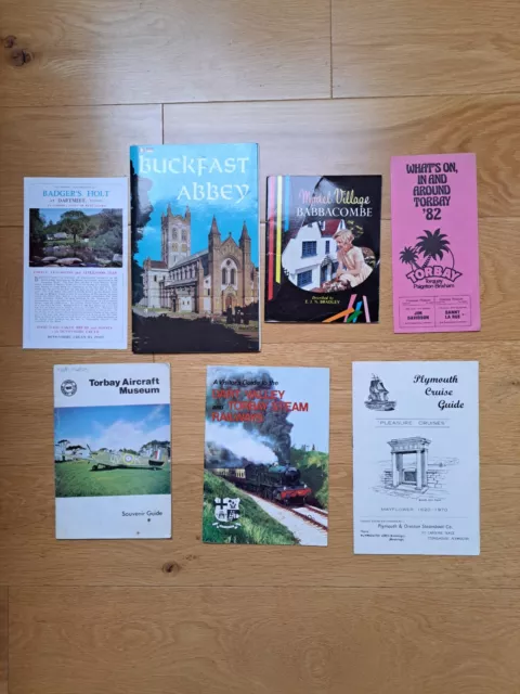 Bundle Vintage 1970s 1980s Tourist  Guides Leaflets Torbay Devon Buckfast