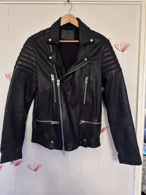 All saints kane leather jacket deals