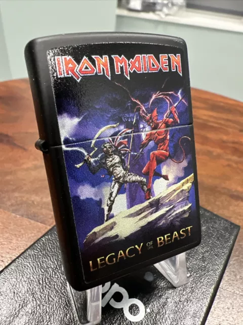 Zippo Lighter IRON MAIDEN LEGACY OF THE BEAST Black Matte NEW IN BOX FREE POST 2