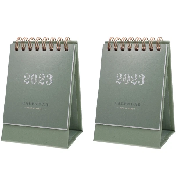 Set of 2 Büro Staffelei-Flip-Kalender Mini Tischkalender Memorandum