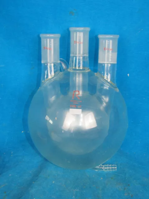 Reliance 500ml Jacketed Dual Wall 3 neck 24/40 Round Bottom Flask Three Neck