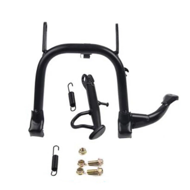 Motorcycle Black Double Foot Side Stand Parking Leg Kickstand Adjustable Durable