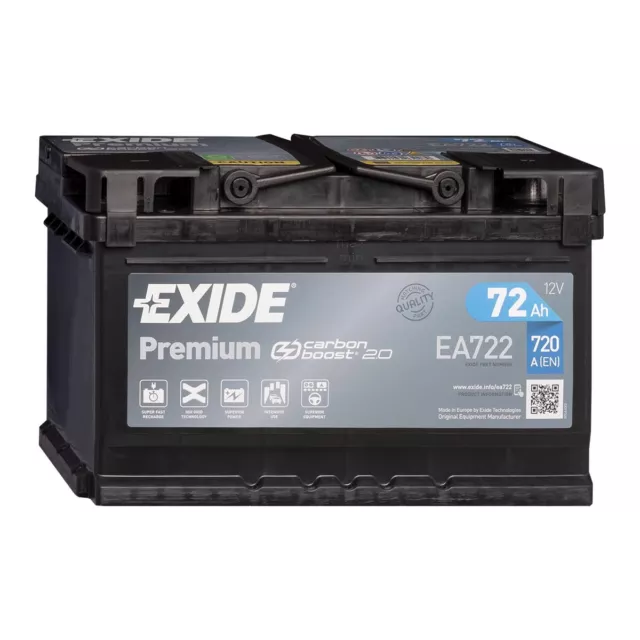 Exide EA770 12V 77 Ah 760A EN Autobatterie ersetzt 72Ah 73Ah 74Ah